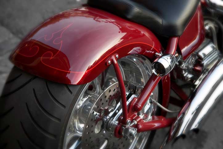 motorbike detailing hertfordshire shiny red motorbike